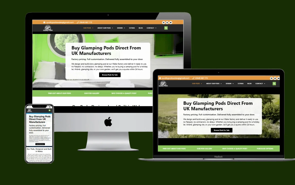 Quality Pods Wales website