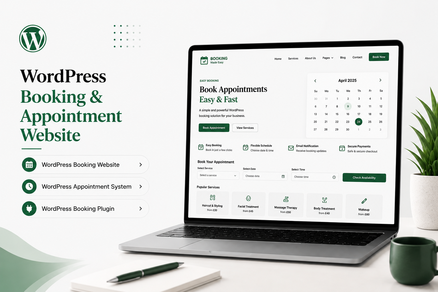 WordPress Booking Website